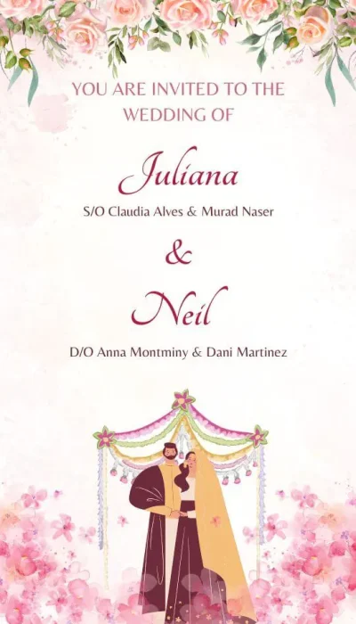 Love Tent | Hindu Wedding Invitation Video Template | Video + PDF | with Caricature (add-on)